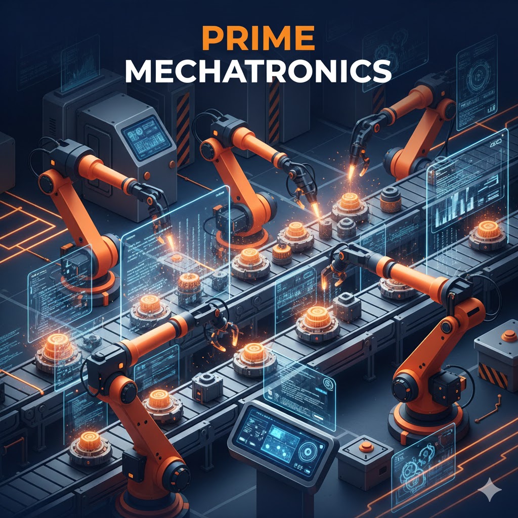 Robotic arm in a clean industrial facility